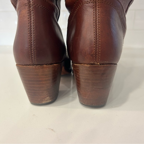Frye Jane stitch leather heeled knee boots 9.5 classic luxury riding western - Picture 8 of 9